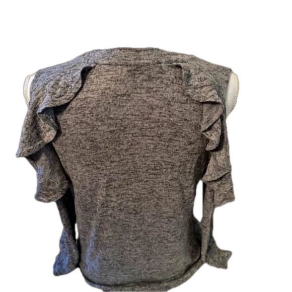 Diane Gilman Gray Cold Shoulder Long Sleeve Top. Size XSmall. Ruffles. NWT - Picture 11 of 12